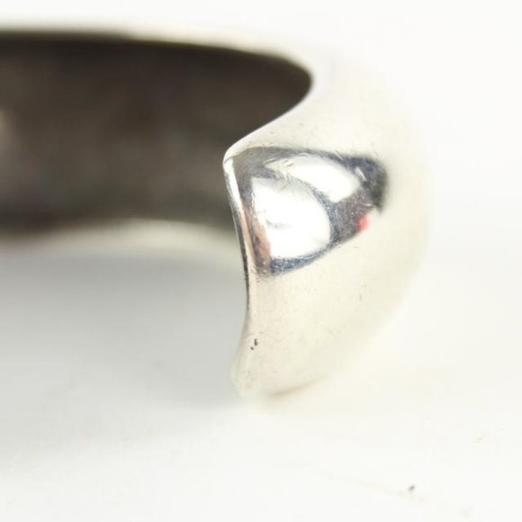 Chanel 96p Paris Silver Tone Bangle Bracelet Cuff - Picture 8 of 12